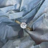 0.50ct Round Brilliant Cut Diamond 18ct Yellow Gold and Platinum Solitaire Engagement Ring