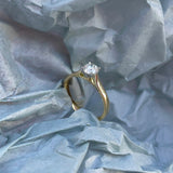 0.50ct Round Brilliant Cut Diamond 18ct Yellow Gold and Platinum Solitaire Engagement Ring