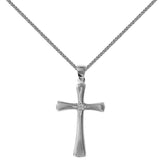 Diamond Set Vintage Sterling Silver Cross Pendant