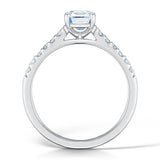 Platinum 1.00ct Emerald Cut Diamond Shoulder Engagement Ring