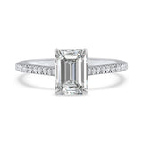 Platinum 1.00ct Emerald Cut Diamond Shoulder Engagement Ring