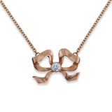 Florence 18ct Rose Gold Diamond Bow Pendant