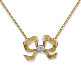 Florence 18ct Yellow Gold Diamond Bow Pendant