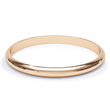 2.5mm Polished D Shape Profile Wedding Band