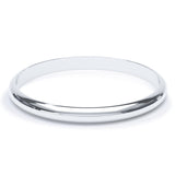 2mm Polished D Shape Profile Wedding Band