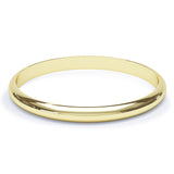 2.5mm Polished D Shape Profile Wedding Band