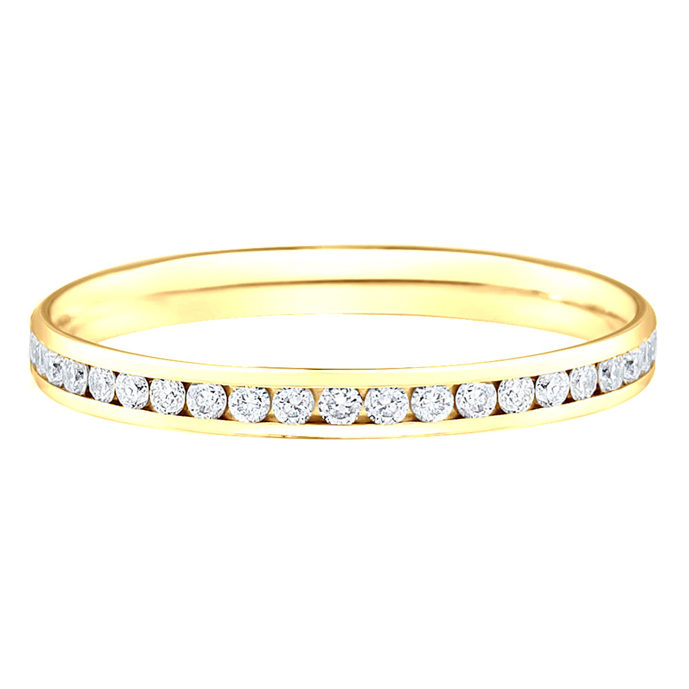 Channel Set Diamond 22ct Yellow Gold 2.5mm Wedding Ring