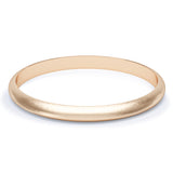 2.5mm Matt Finish D Shape Profile Wedding Band