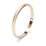 2mm Matt Finish D Shape Profile Wedding Band