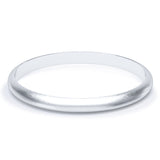 2.5mm Matt Finish D Shape Profile Wedding Band