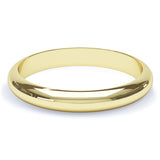 3mm Polished D Shape Profile Wedding Band