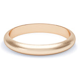 3mm Matt Finish D Shape Profile Wedding Band