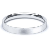 3mm Matt Finish Flat Court Profile Wedding Band