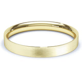 3mm Matt Finish Flat Court Profile Wedding Band
