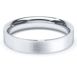 4mm Matt Finish Flat Court Profile Wedding Band