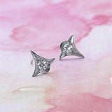 Sterling Silver Amelia Art Deco Diamond Set Stud Earrings