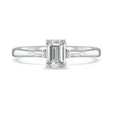 Emerald Cut Tapered Baguette Diamond Platinum Engagement Ring