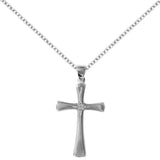 Diamond Set Vintage Sterling Silver Cross Pendant