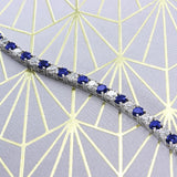 Sapphire & Diamond Line 18ct White Gold Bracelet