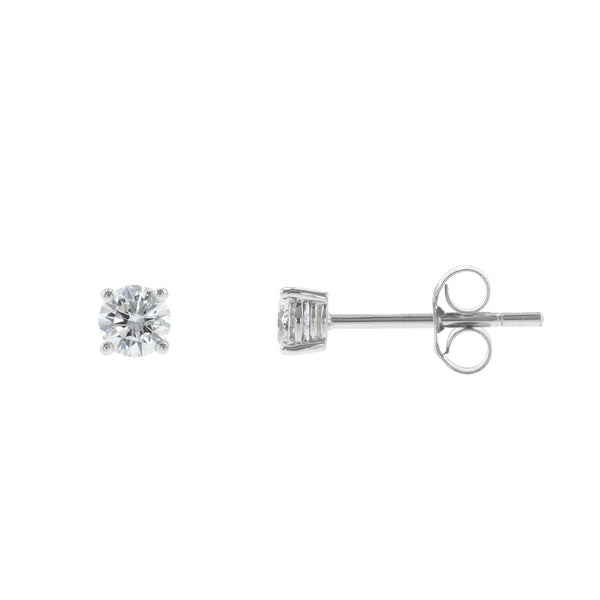 0.50ct Round Brilliant Cut Diamond Stud Earrings - Platinum