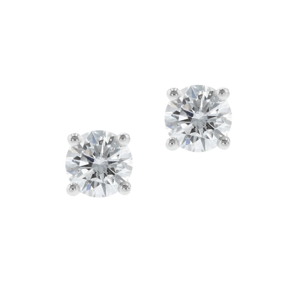 0.50ct Round Brilliant Cut Diamond Platinum Stud Earrings