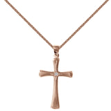 Vintage Diamond Set 18ct Rose Gold Cross Pendant