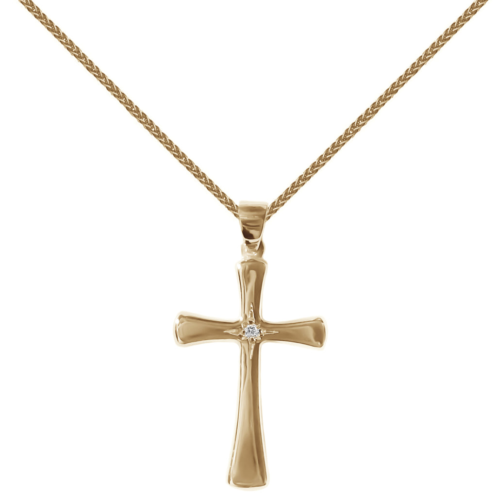 Vintage Diamond Set 18ct Yellow Gold Cross Pendant – Bow Co