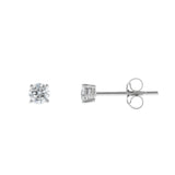 0.50ct Round Brilliant Cut Diamond Stud Earrings - 18ct White Gold