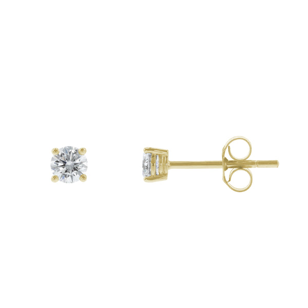 0.50ct Round Brilliant Cut Diamond Stud Earrings - 18ct Yellow Gold