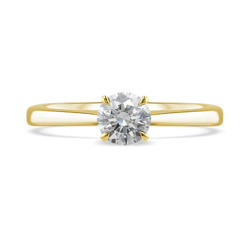 18ct Yellow Gold 0.50ct Round Brilliant Cut Diamond Solitaire Engagement Ring