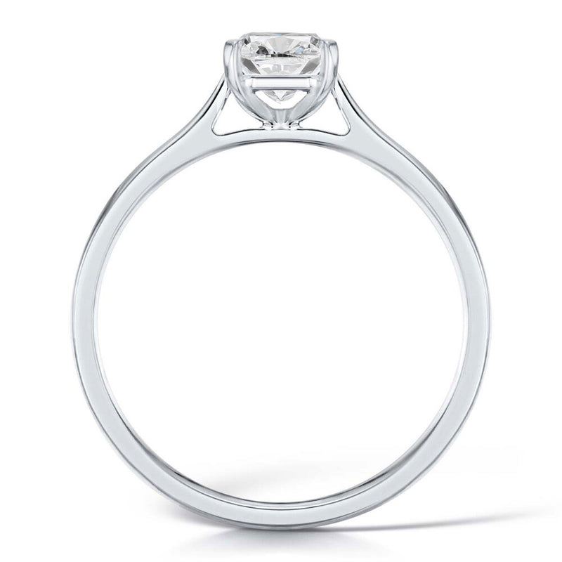 Platinum 1.00ct Cushion Cut Diamond Solitaire Engagement Ring