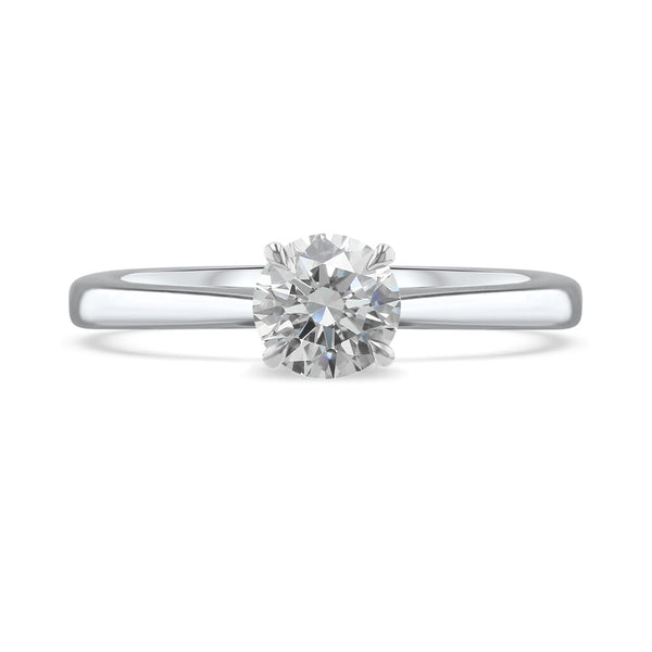 Platinum 0.60ct Round Brilliant Cut Diamond Solitaire Engagement Ring