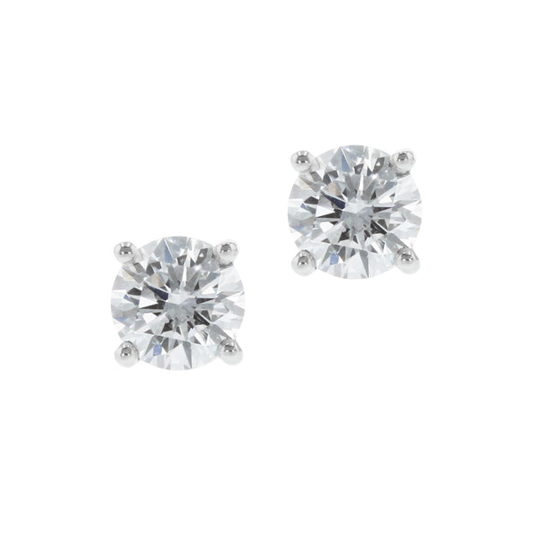 0.80ct Round Brilliant Cut Diamond Stud Earrings - GIA Certified