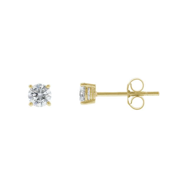 0.70ct Round Brilliant Cut Diamond Stud Earrings - 18ct Yellow Gold