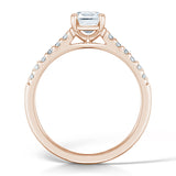 18ct Rose Gold 0.70ct Emerald Cut Diamond Shoulder Engagement Ring