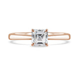 1.00ct Asscher Cut Diamond Solitaire Rose Gold Engagement Ring