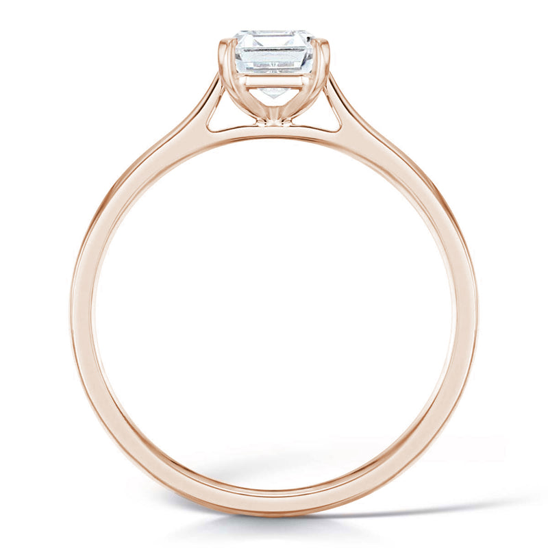 1.00ct Asscher Cut Diamond Solitaire Rose Gold Engagement Ring