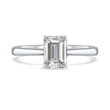 Platinum 1.00ct Emerald Cut Diamond Solitaire Engagement Ring