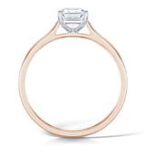 18ct Rose Gold 1.25ct Emerald Cut Diamond Solitaire Engagement Ring