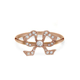 Florence 18ct Rose Gold Diamond Set Bow Ring