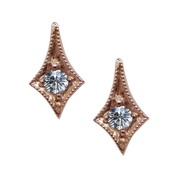 18ct Rose Gold Tabitha Diamond Stud Earrings