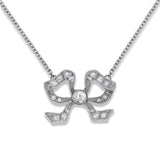 18ct White Gold Florence Diamond Bow Pendant