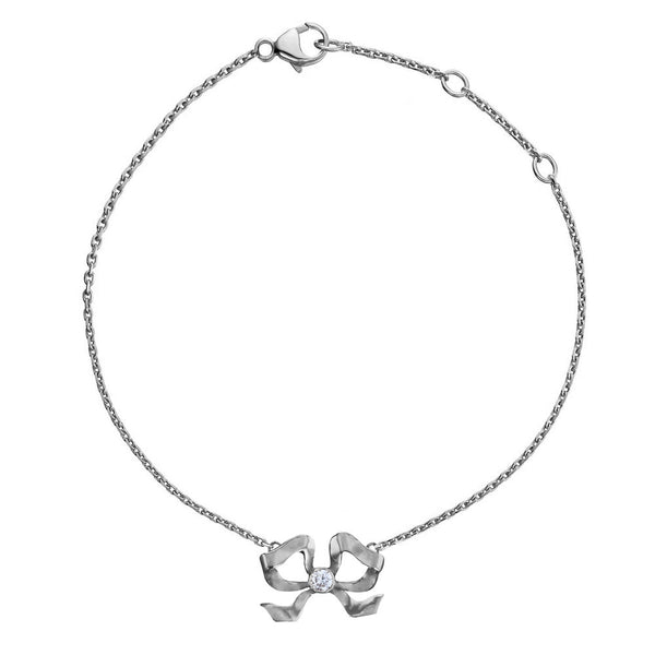 Florence 18ct White Gold Diamond Bow Bracelet