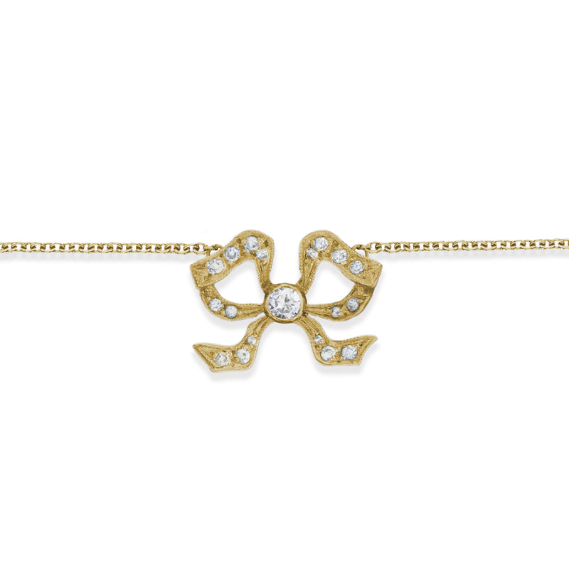 Florence 18ct Yellow Gold Diamond Set Bow Bracelet