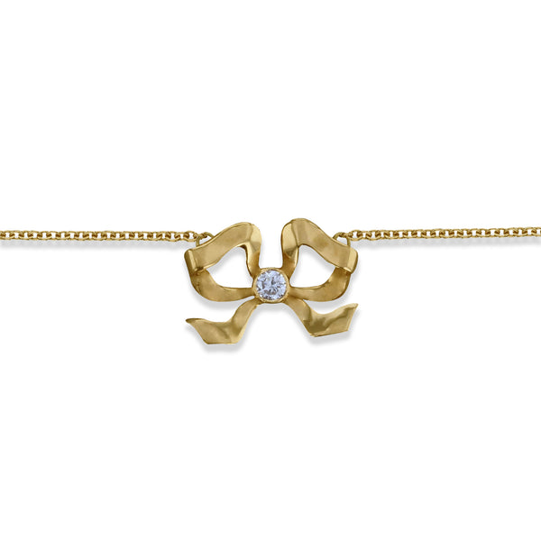 Florence 18ct Yellow Gold Diamond Bow Bracelet