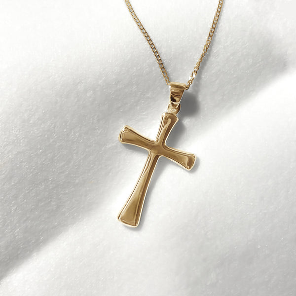 18ct Yellow Gold Solid Cross Pendant