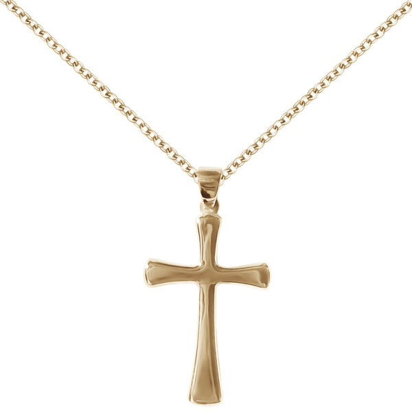 18ct Yellow Gold Solid Cross Pendant