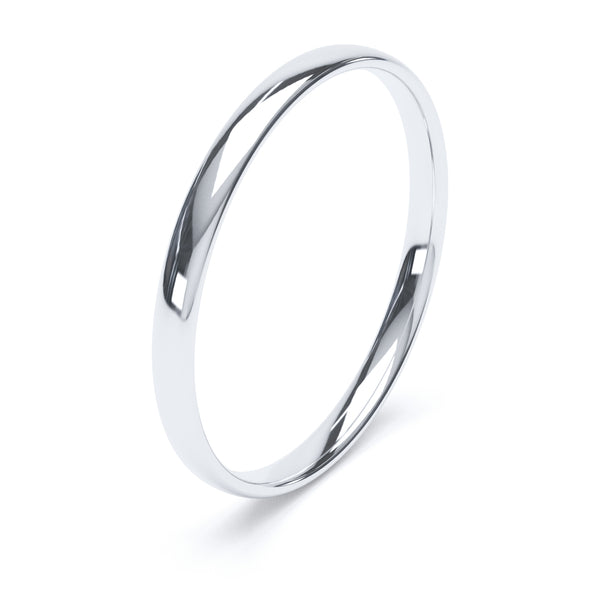 2mm Polished Court Shape Wedding Band