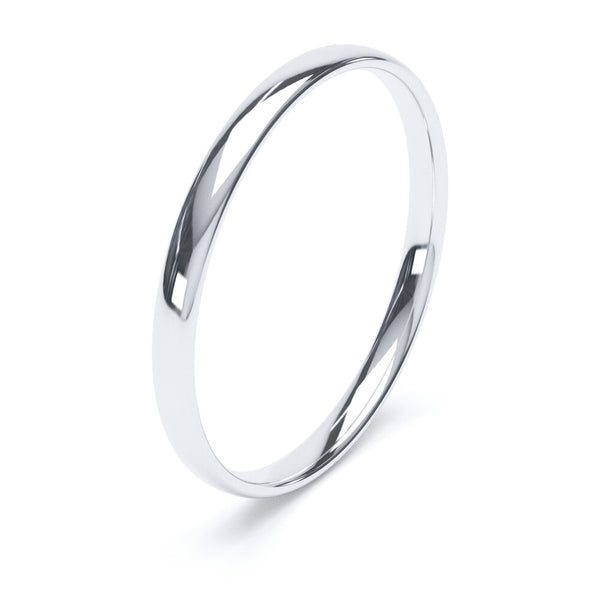 2.5mm Polished Court Shape Wedding Band