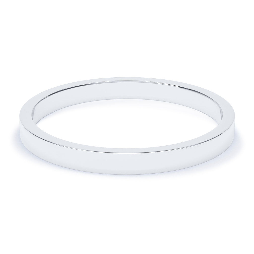 2mm Polished Flat Profile Wedding Band – Bow & Co Jewellery Ltd